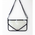 9167 -NAVY LINING TRANSPARENT CLUTCH BAG